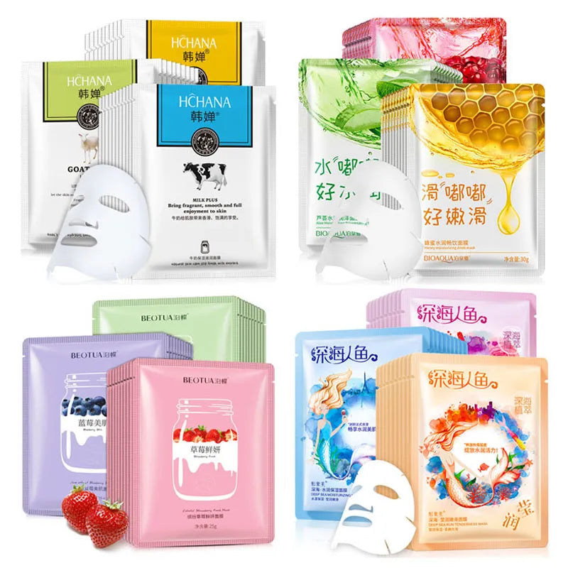 15Pcs Hyaluronic Anti-Aging Fresh Fruit Face Mask