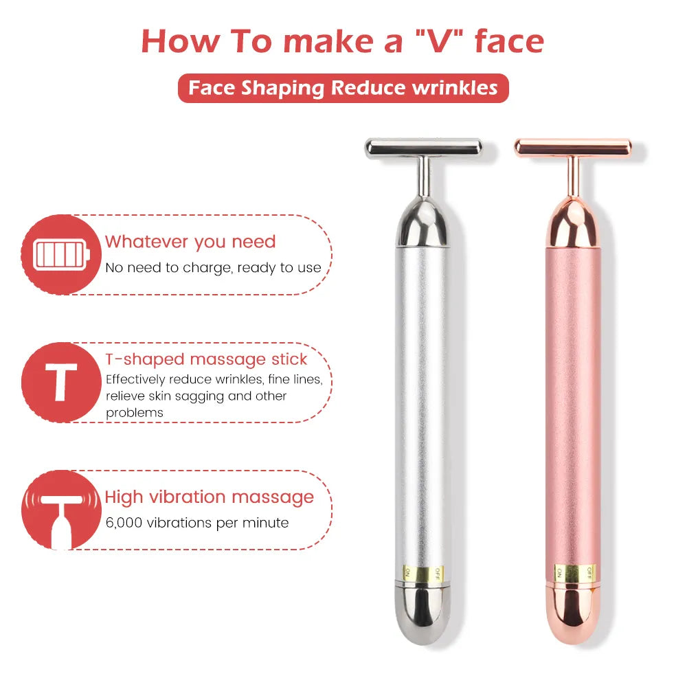 T-Shaped Thin Face Vibrating Facial Massager