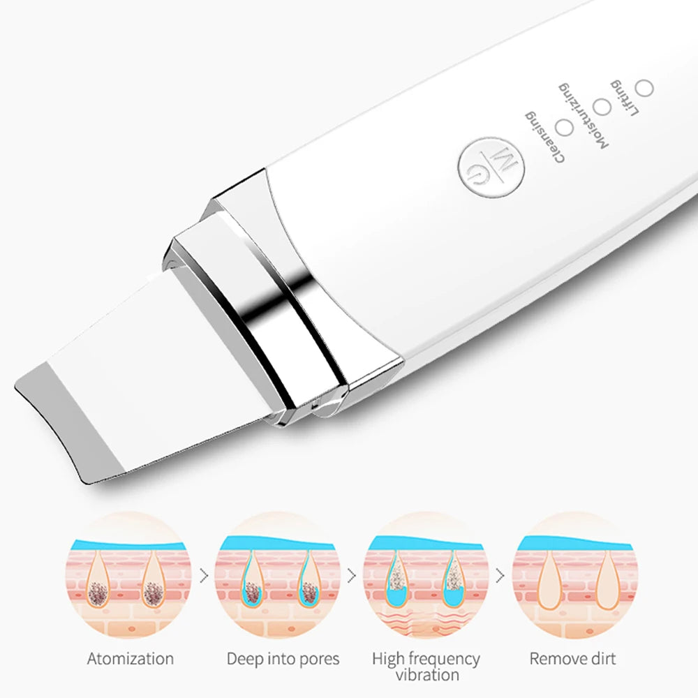 Ultrasonic Skin Scrubber Facial Spatula