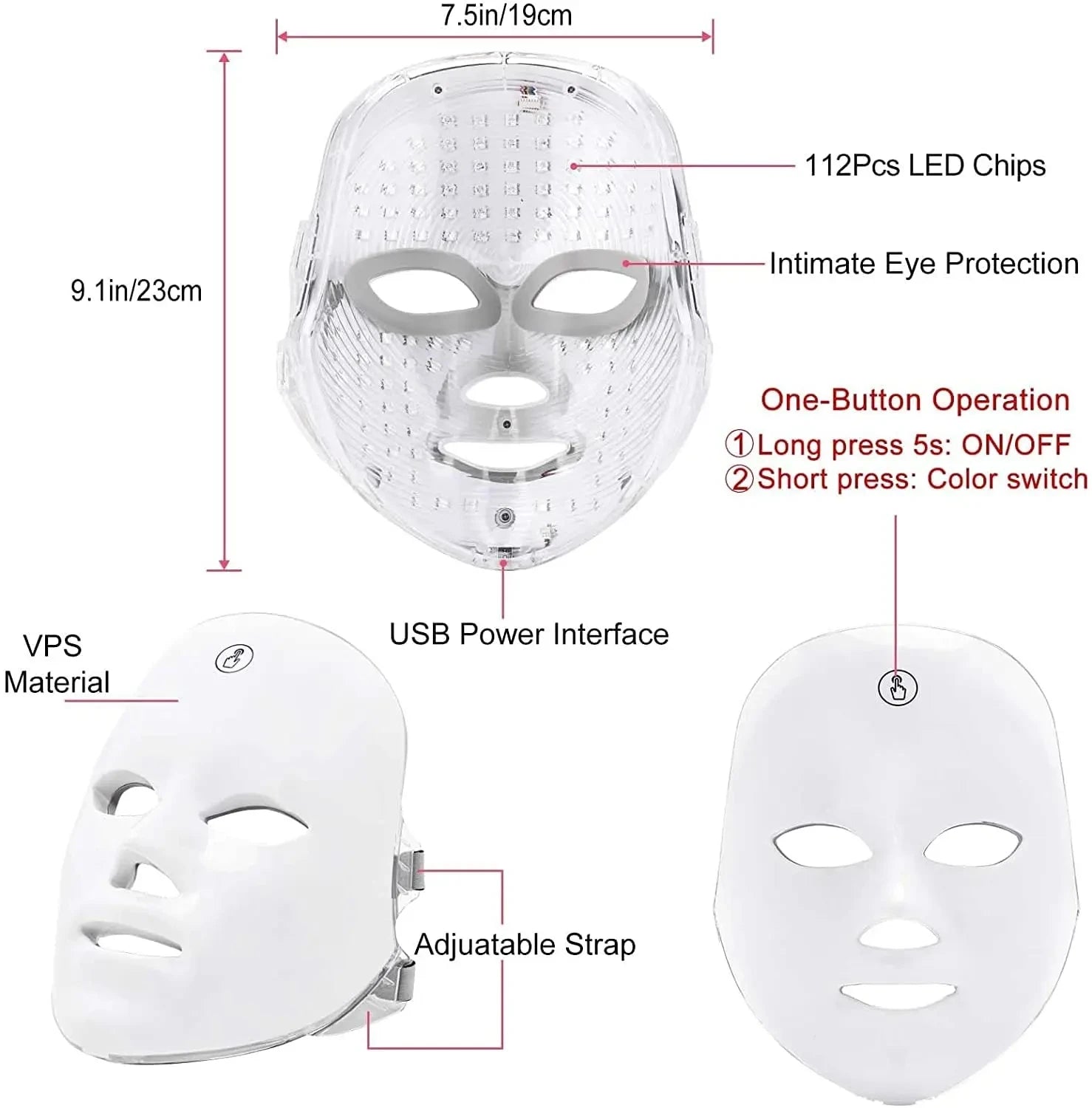7 Color Led Facial Anti-Aging Mask