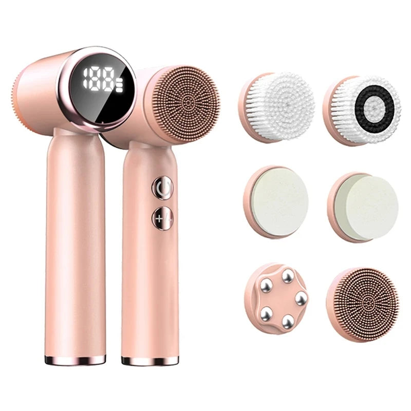 6 In 1 Ultrasonic Electric Facial Cleansing Brush