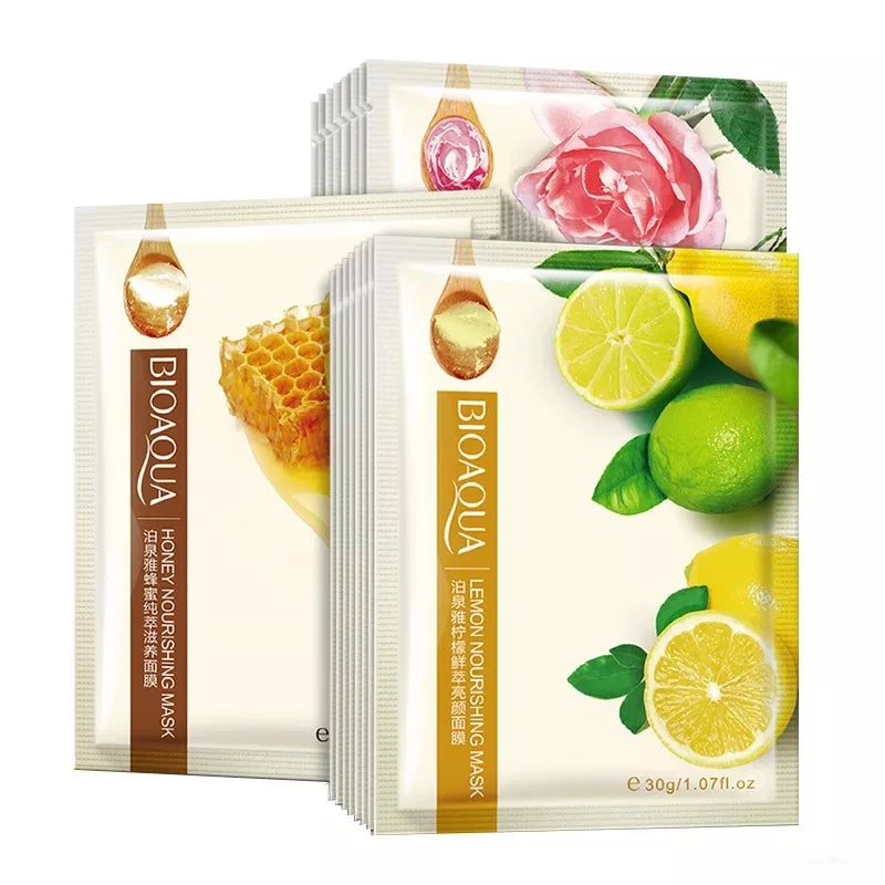 15Pcs Hyaluronic Anti-Aging Fresh Fruit Face Mask